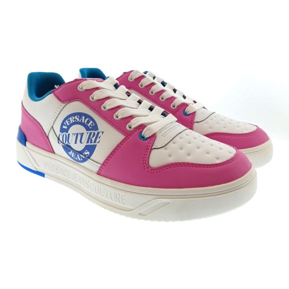 Versace Jeans Couture Mens Pink / White / Blue Colorblock Court Sneakers